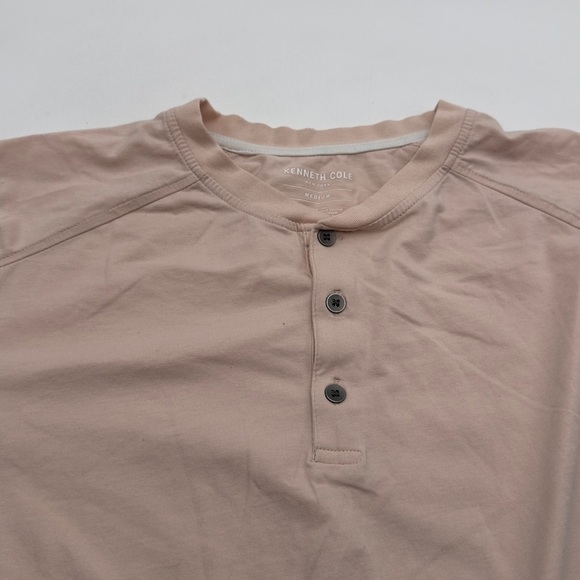 Men’s Kenneth Cole Pink/Peach 3 Button T-Shirt medium - Picture 5 of 9